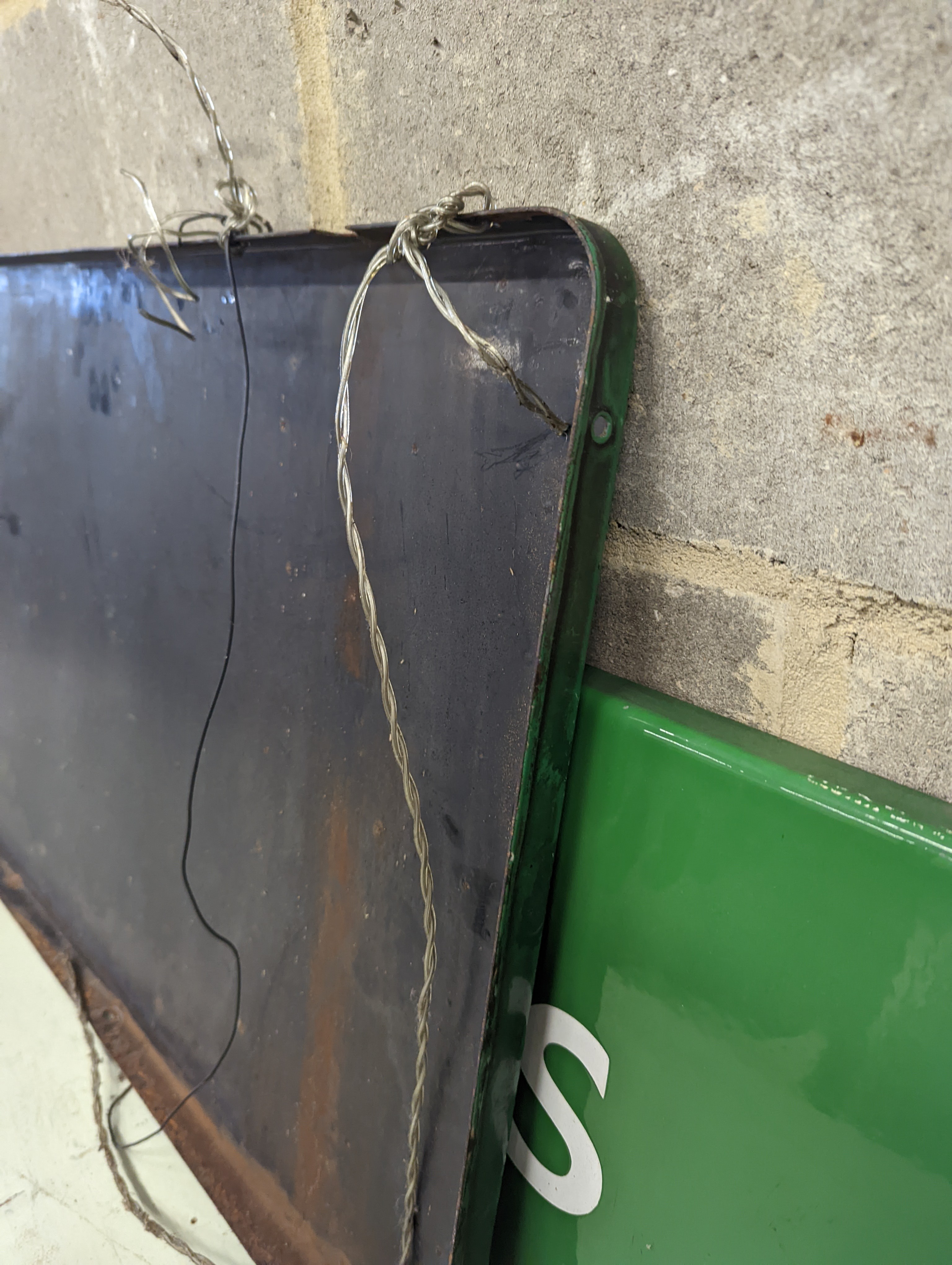 A vintage British Railways green and white rectangular enamel sign, width 91cm, height 46cm